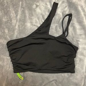 Bombshell Sportswear asymmetric black bra